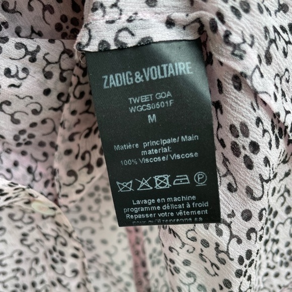 Zadig & Voltaire Tweet Goa Shirt/Blouse in Pink. Size M - Picture 8 of 8